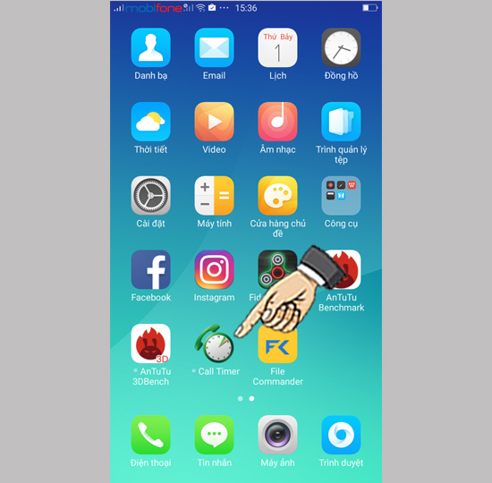 Bước 1: Tải ứng dụng Call Timer từ CH Play và mở ứng dụng lên.