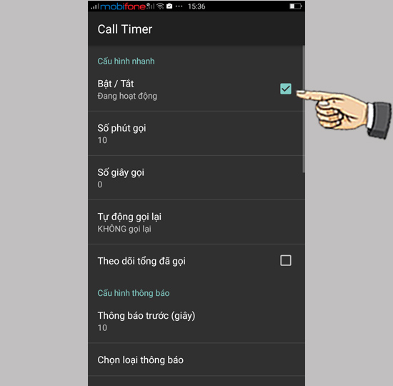 Bước 2: Bật/ tắt tính năng.