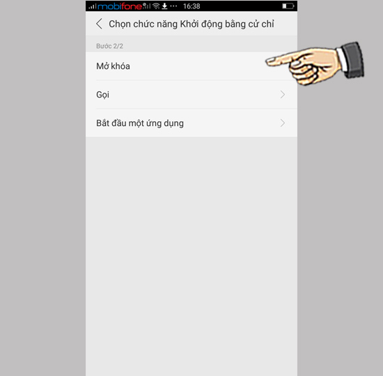 Bước 5: Chọn Mở khóa