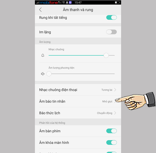 Bước 2: Chọn Âm báo tin nhắn