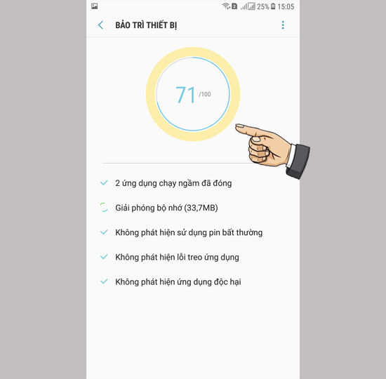 M&aacute;y bắt đầu qu&eacute;t 