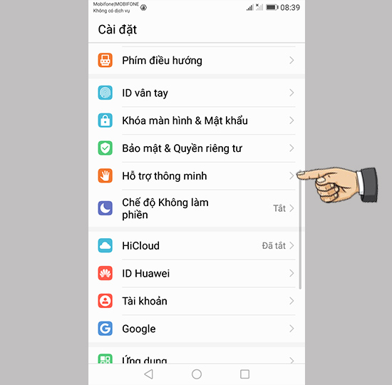 chọn Hỗ trợ thông minh