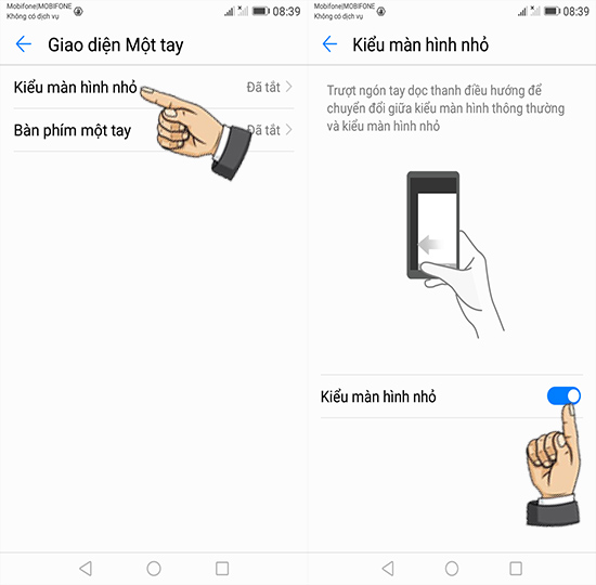 Bước 3: Bật màn hình thu nhỏ.