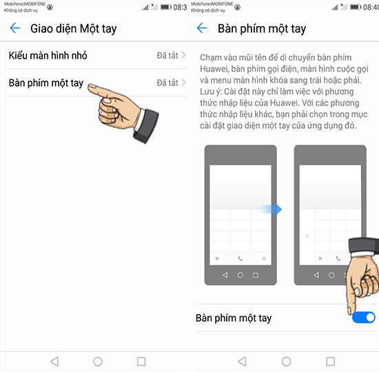 Bước 4: Bật bàn phím thu nhỏ.