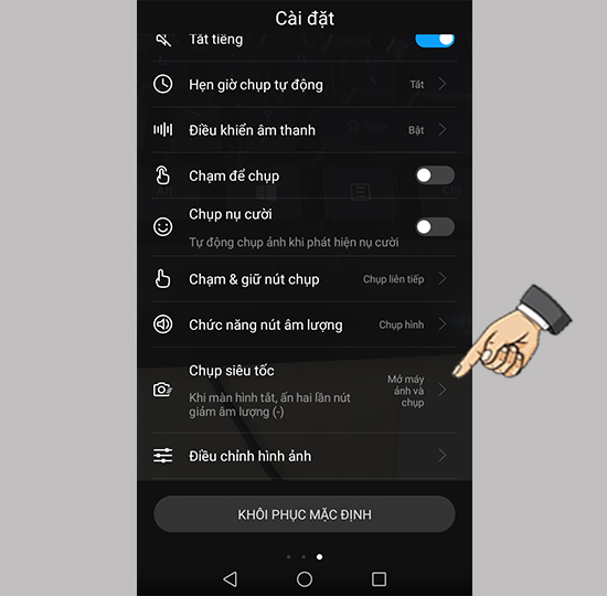 Bước 3: Chọn Chụp siêu tốc