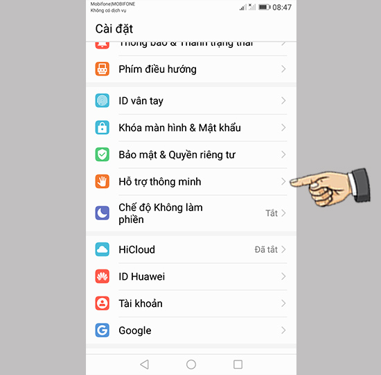 chọn Hỗ trợ thông minh