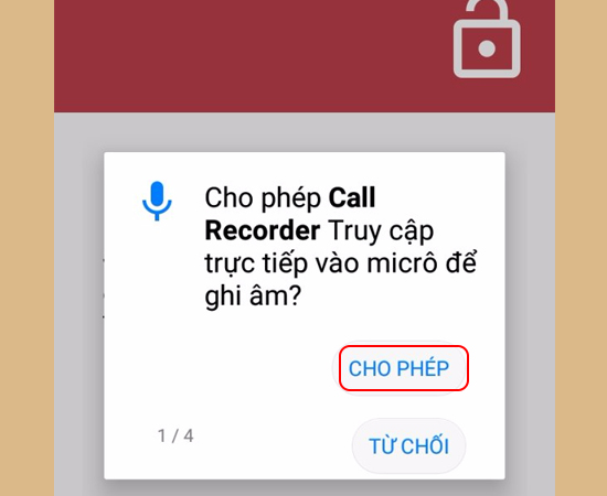 Bước 2: Bạn chọn cho phép để cho phép ứng dụng truy cập vào micro, danh bạ, âm thanh..