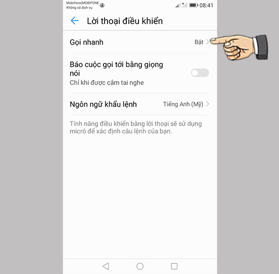 Chọn Gọi nhanh