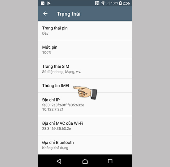 Kiểm tra thông tin máy