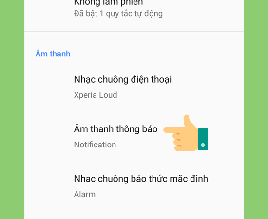 Bước 3: Tại mục Âm thanh, hãy nhấp chọn vào Âm thanh thông báo.