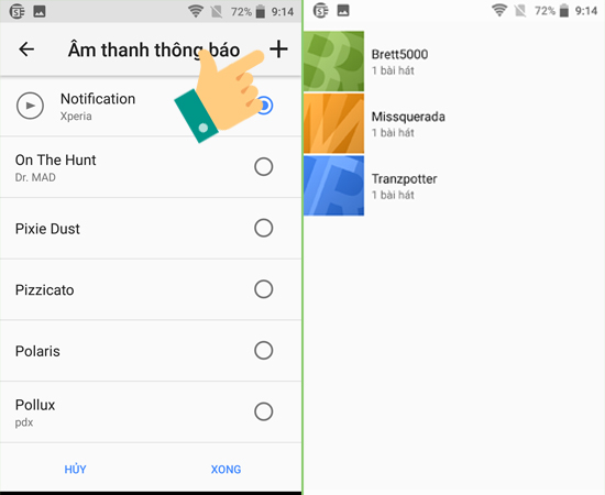 Hoặc bạn có thể thêm âm thông báo.