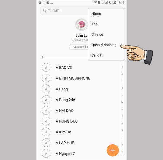 Quản lý danh bạ