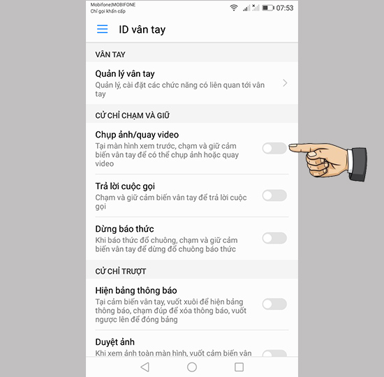 Bước 2: Bật Chụp ảnh/Quay video