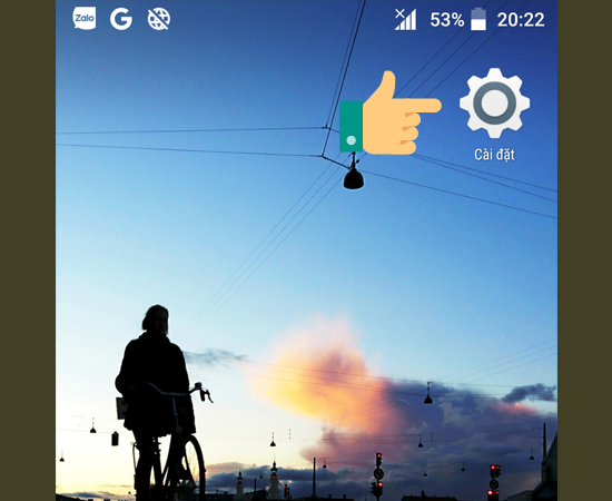 Bước 1: Vào Cài đặt.