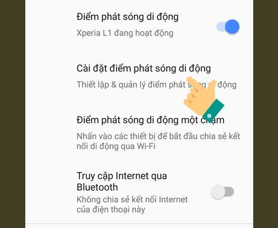 Bước 5: Ngoài ra, bạn cũng có thể Cài đặt điểm phát sóng di động của mình.