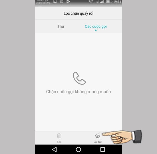 Bước 3: Chọn Cài đặt