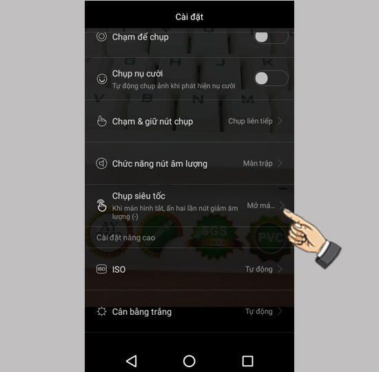 Bước 4: Chọn Chụp siêu tốc
