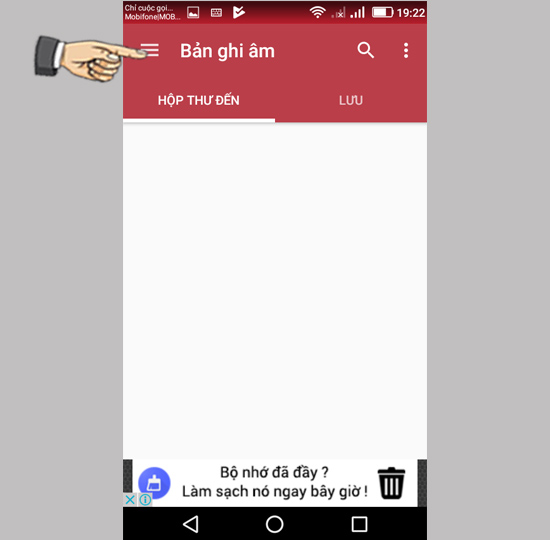 Bước 2: Chọn vào biểu tượng 3 gạch.