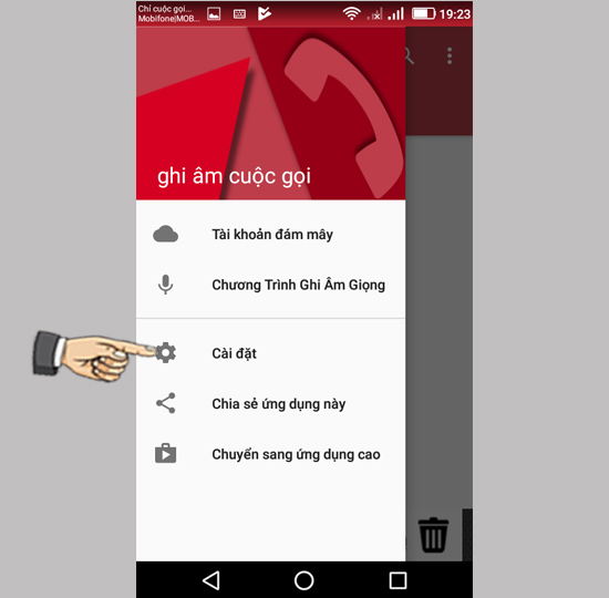 Bước 3: Chọn Cài đặt