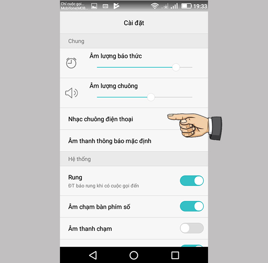 Chọn Nhạc chuông điện thoại