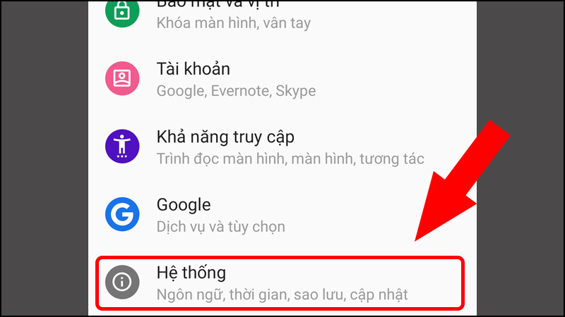 Chọn Hệ thống