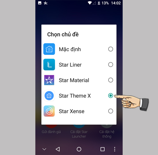 Bước 3: Chọn chủ đề yêu thích.
