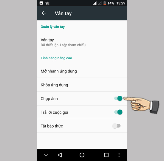 Bước 3: Bật Chụp ảnh