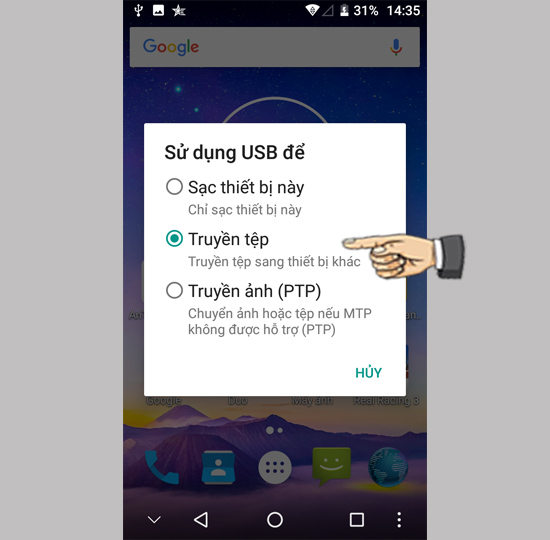 chọn Truyền tệp