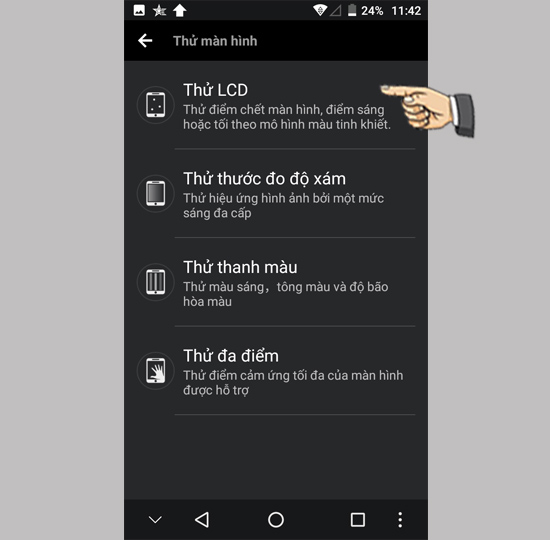 Bước 2: Chọn Thử LCD