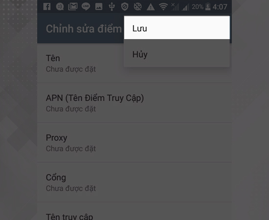 Bước 5: Bấm lưu để hoàn tất 