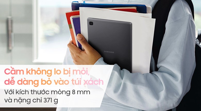 Galaxy Tab A7 Lite sở hữu thiết kế đặc trưng siêu mỏng nhẹ