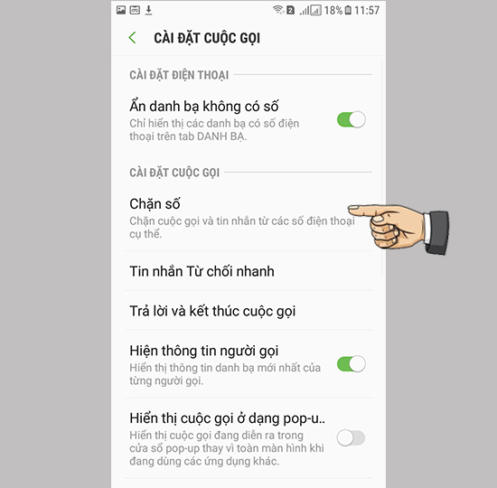 Bước 3: Chọn Chặn số