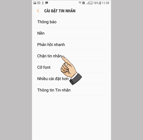 Bước 3: Chọn Chặn tin nhắn