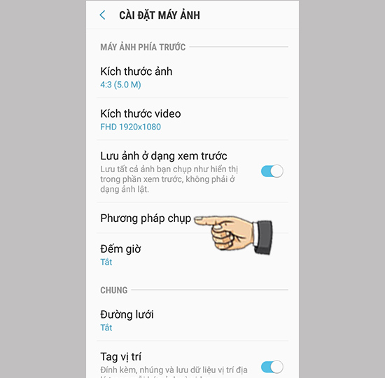 Bước 3: Chọn Phương pháp chụp