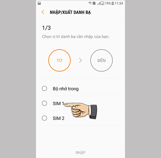 Bước 4: Chọn Sim