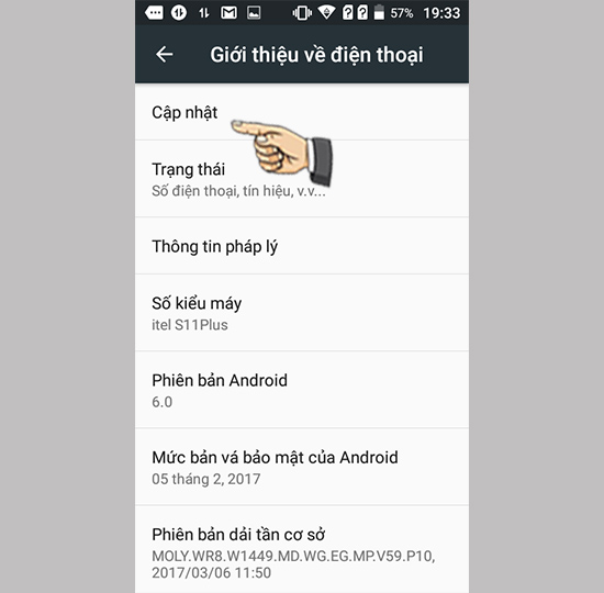 Chọn cập nhật