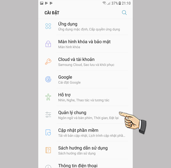 chọn Quản lí chung