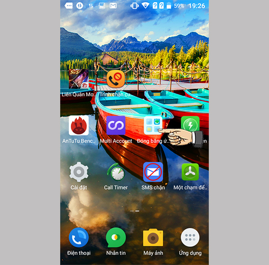vào app