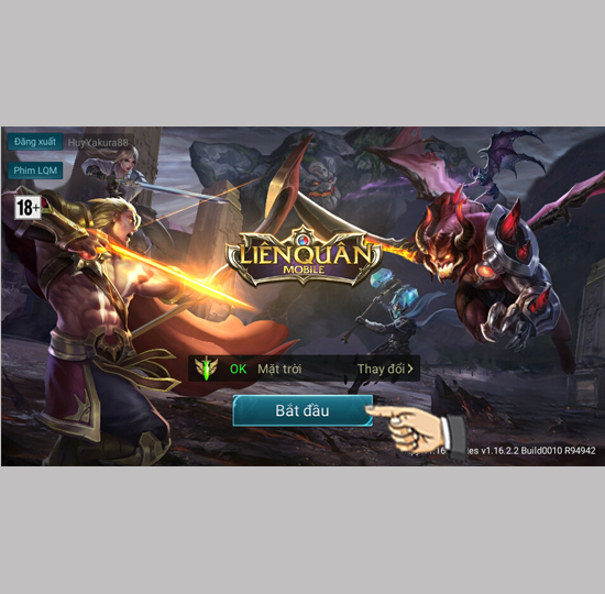 Bắt đầu chơi game.