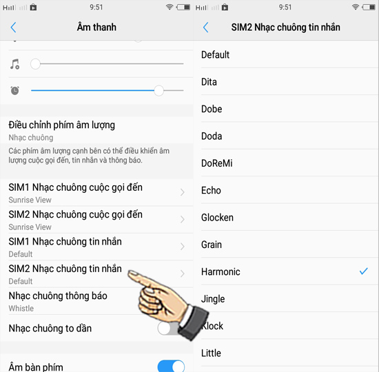 Bước 3: Chọn nhạc chuông Sim 2.