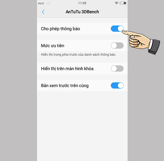 Bước 3: Cho phép thông báo.