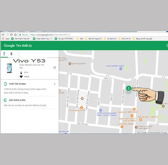 Bước 3: Xác định vị trí điện thoại.