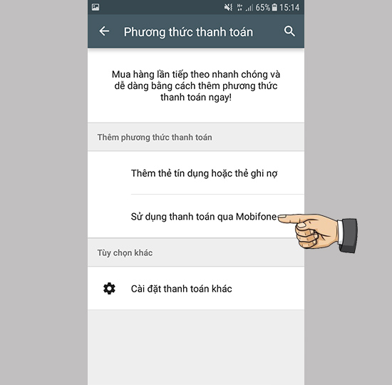 Thanh toán bằng Mobifone