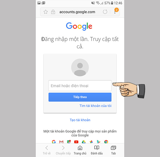 Đăng nhập tài khoản Google Play