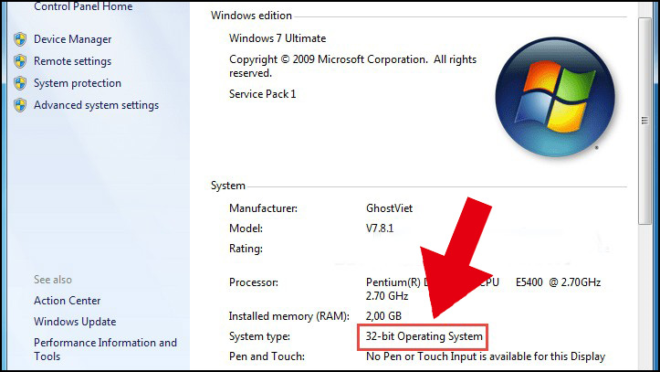 Kiểm tra phiên bản Windows của bạn là 32 bit hay 64 bit