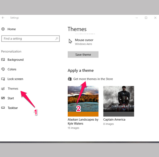 Chọn Get more themes in the store
