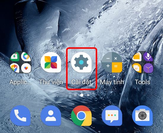 Bước 1: Vào Cài đặt.