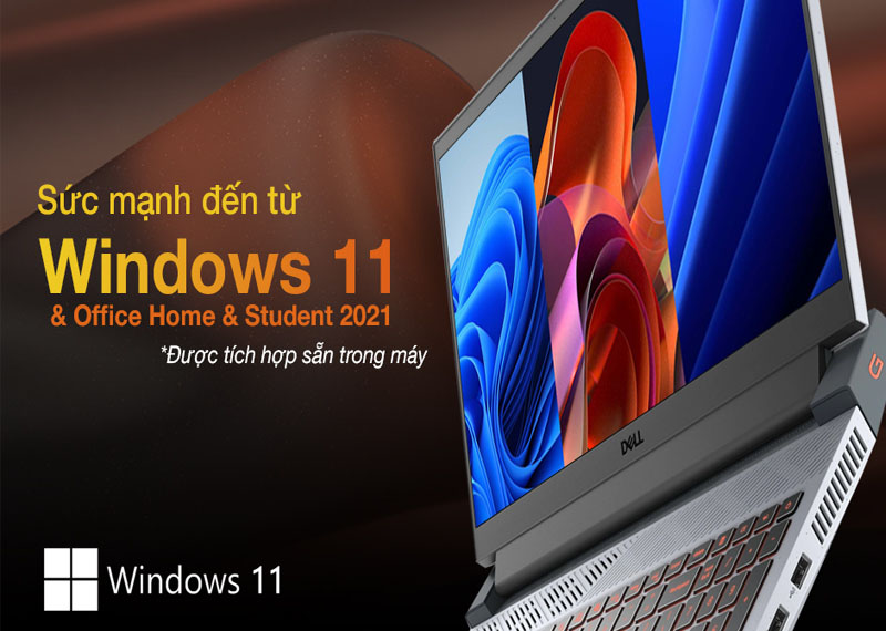 Dell Gaming G15 5515 R5 5600H có sức mạnh đến từ Windows 11 và Office Home