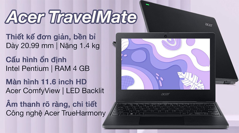 Sơ lược về Laptop Acer TravelMate B3 TMB311 31 P49D N5030