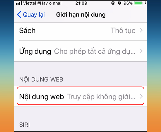 Chọn Nội dung web